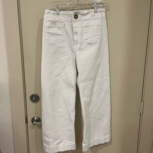 Maeve Cropped White Jeans